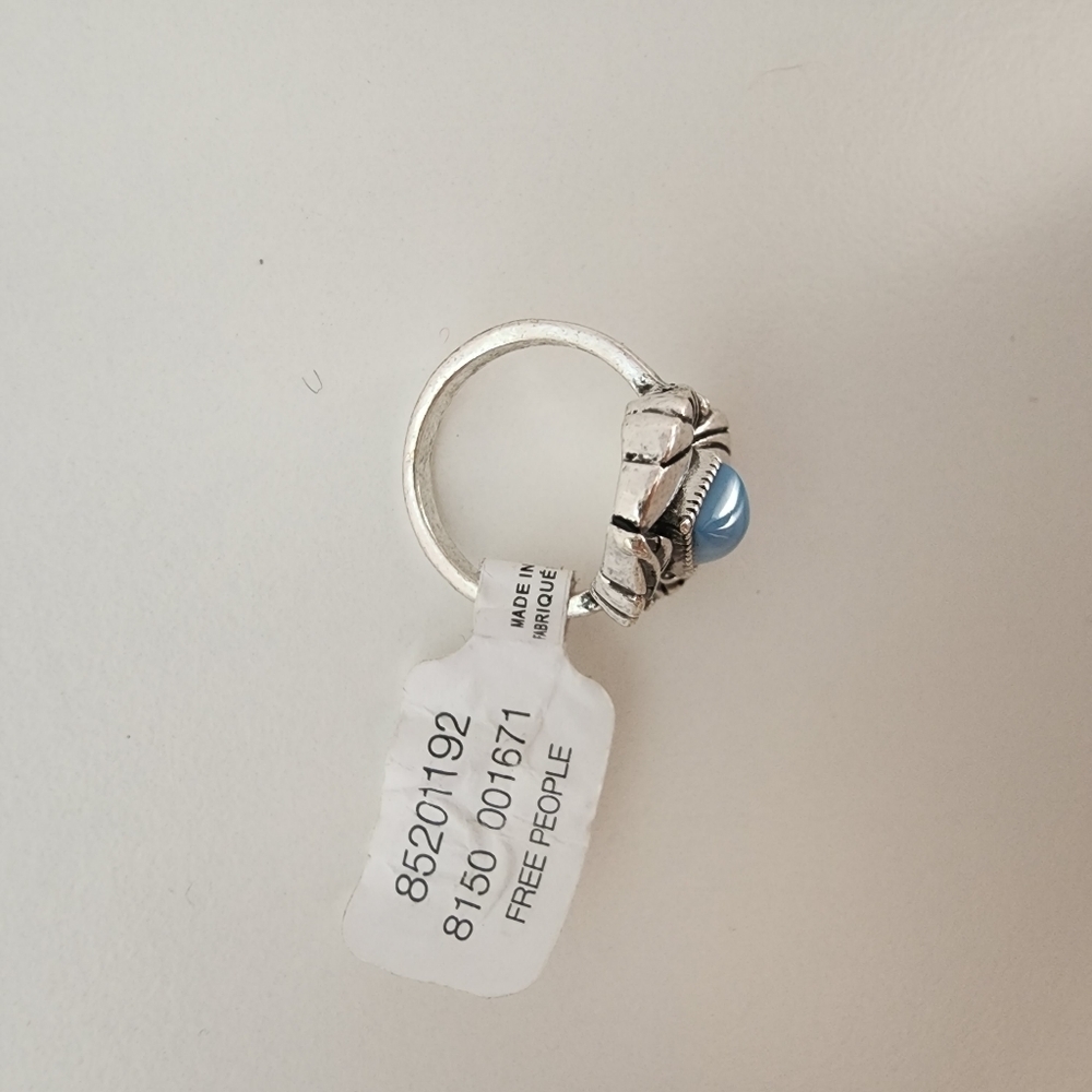 NWT Free People Silver Blue Boho Ring SIZE 7 - Picture 5 of 8